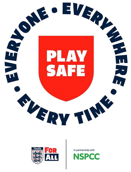 The FA Play Safe — Everyone, Everywhere, Every Time. In partnership with NSPCC.