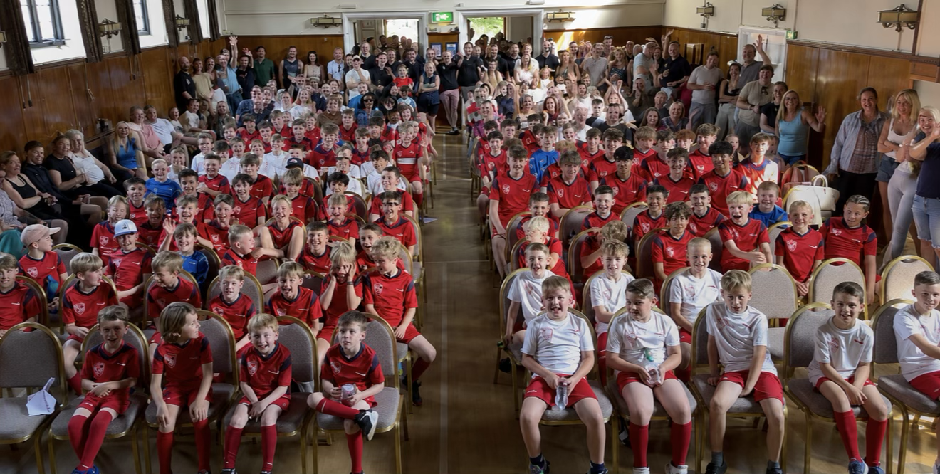 The whole club, end-of-season presentation